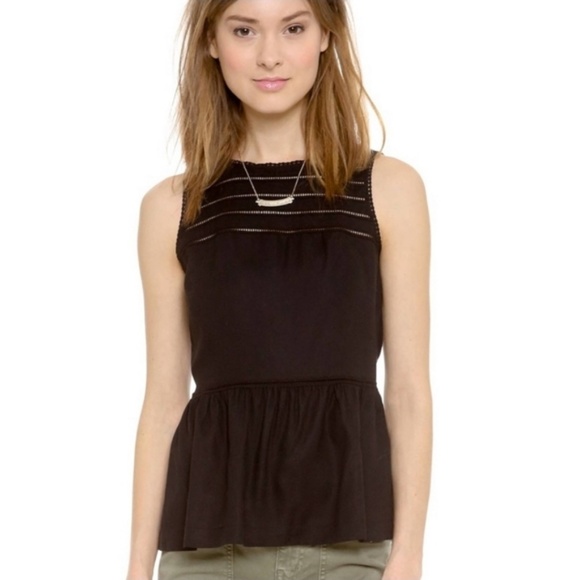 MADEWELL Silk Peplum Veranda Top - Picture 1 of 9